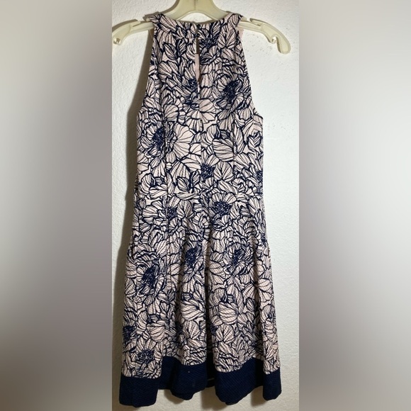 The Limited Sleeveless Midi Dress Pink and Navy Floral Round Neck size 2 - Picture 5 of 7